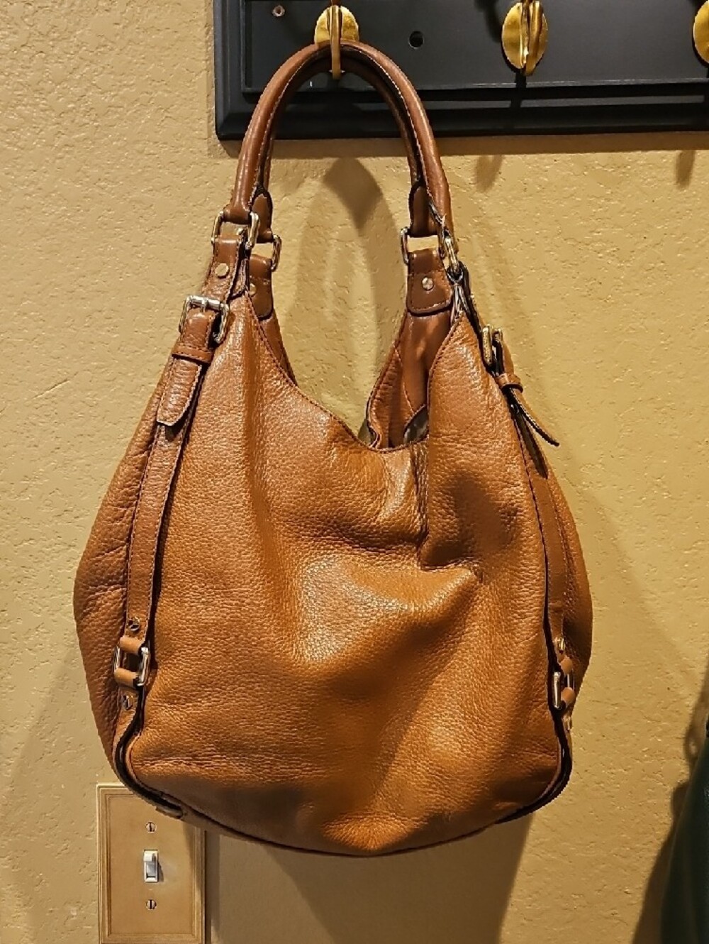 Michael Kors Cognac Pebbled Leather Shoulder Hobo - Picture 4 of 12